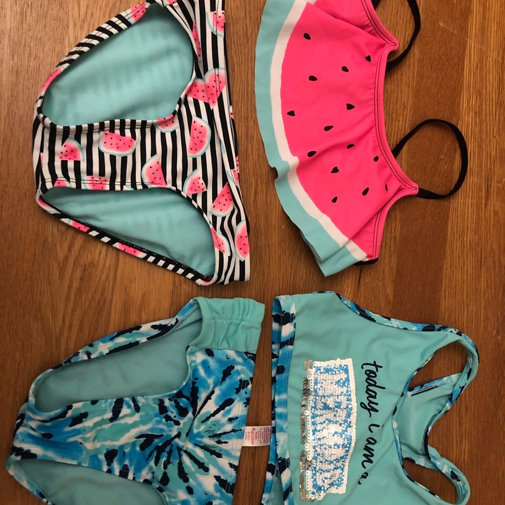 Two justice bikini swimsuits girls 7 run